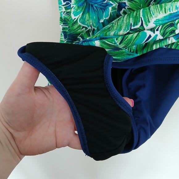 Chaps One Piece Swimsuit Women 22W Tropical Vacation Resort Island Coastal Beach - Picture 5 of 14